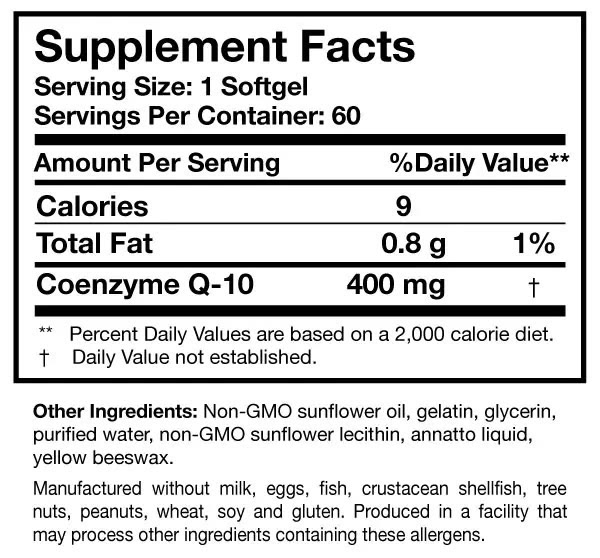 Researched Nutritionals CoQ10 Power 400 mg — 60 Softgels — photo 2